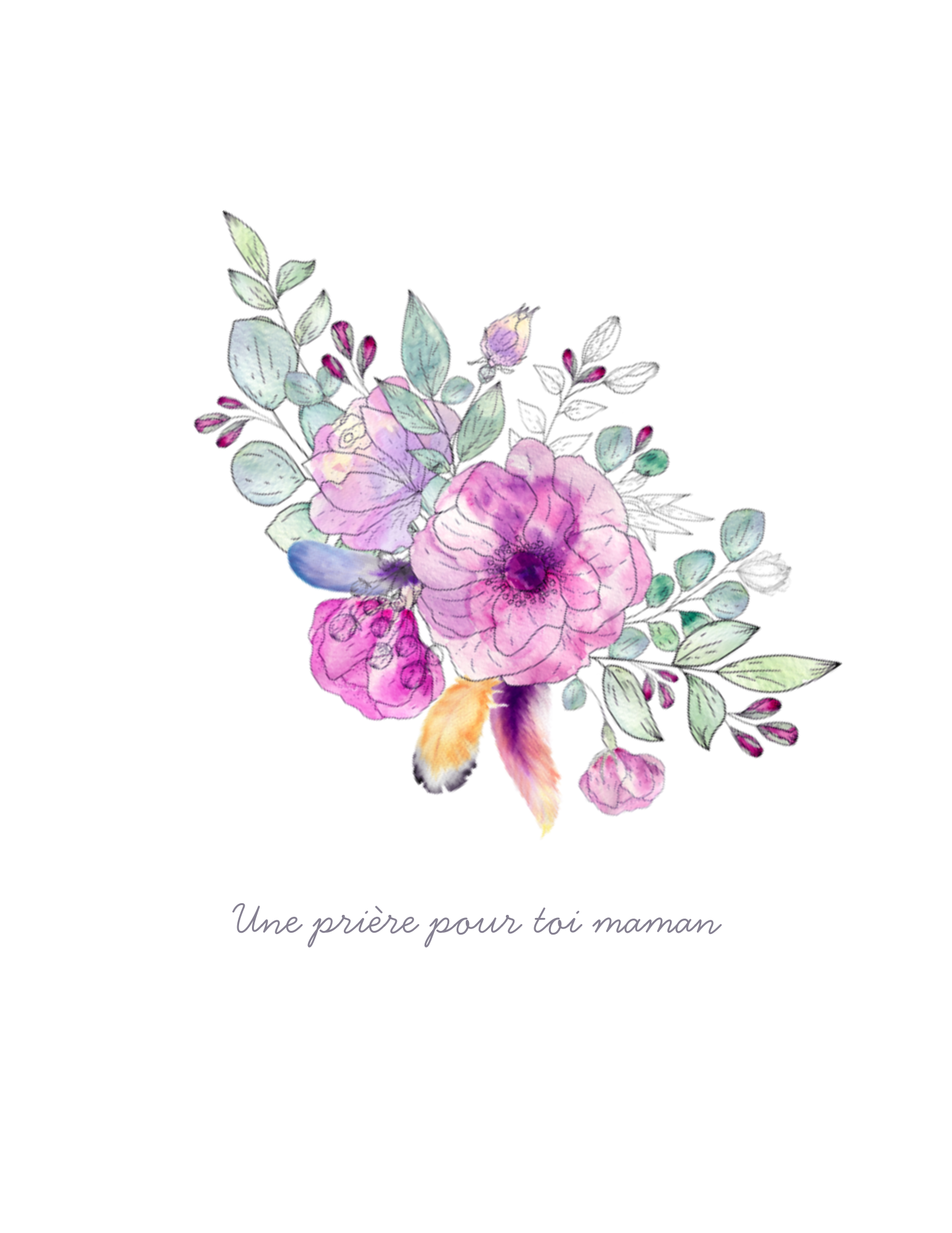 Carte fête des mères- floral