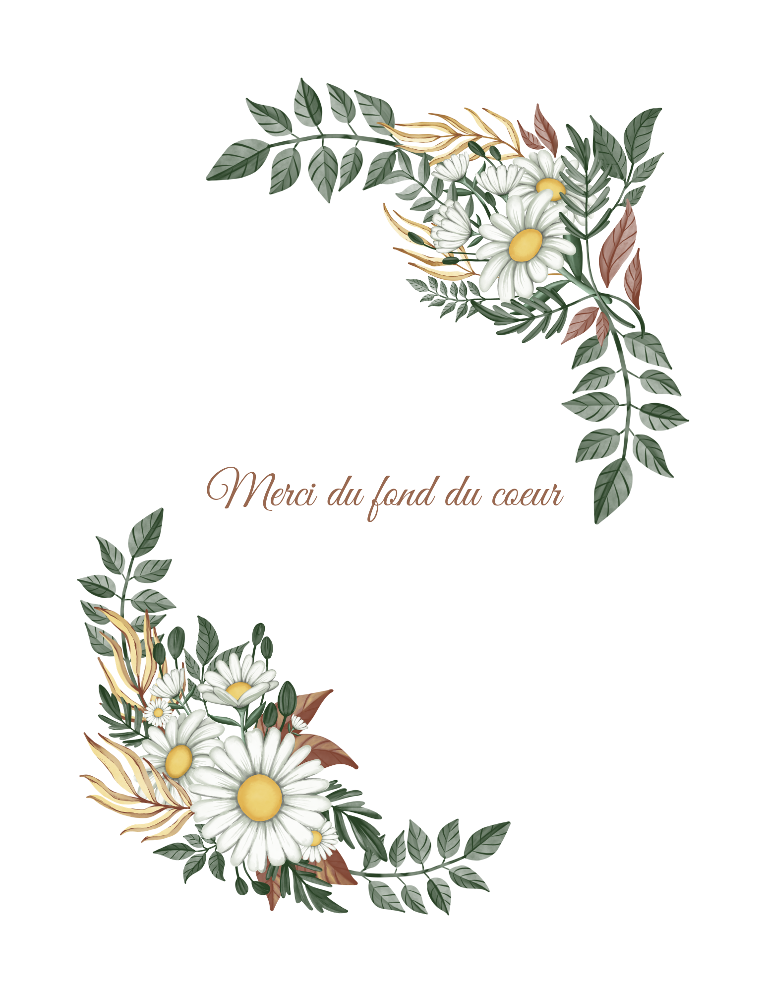 Carte remerciement- Floral