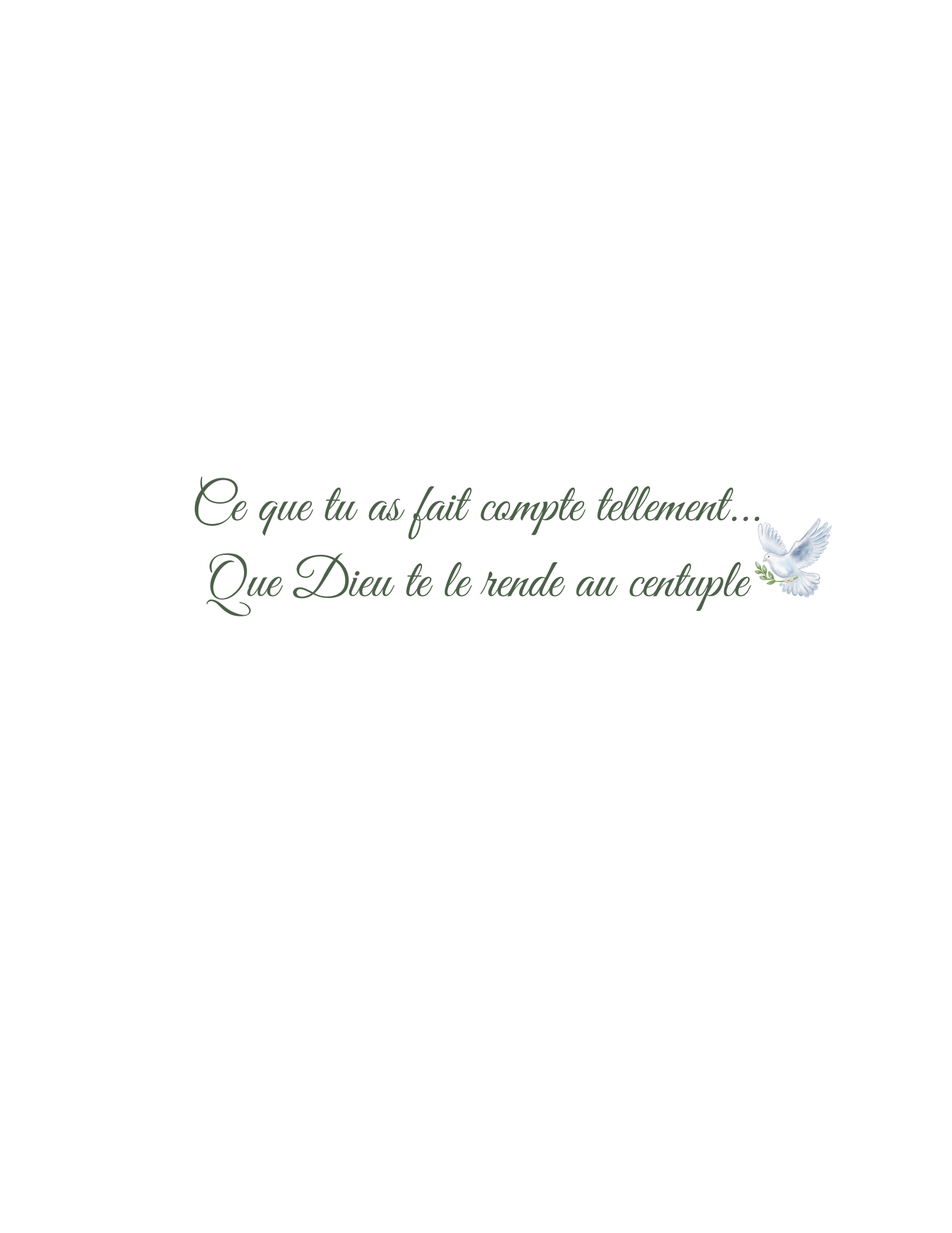 Carte remerciement- croix
