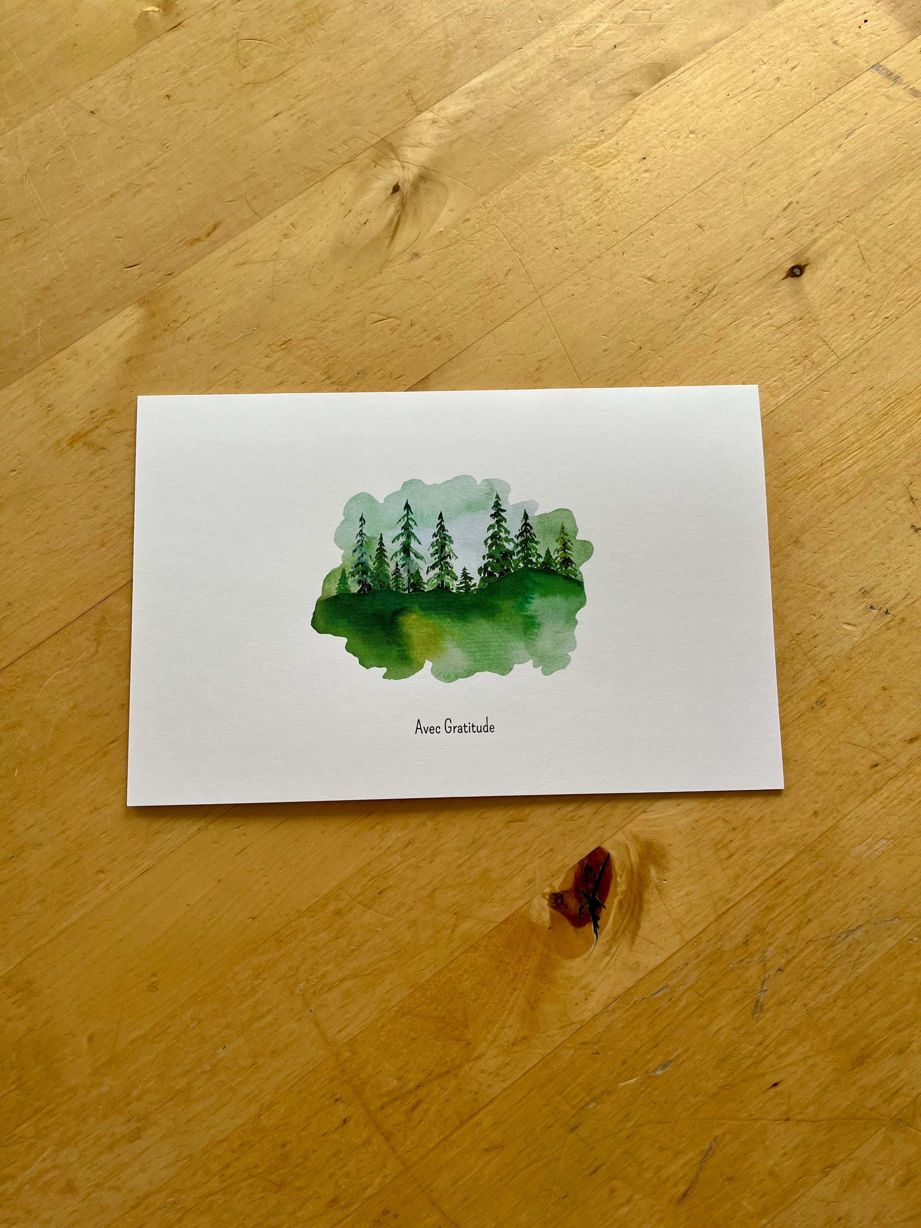 Carte remerciement- Forêt