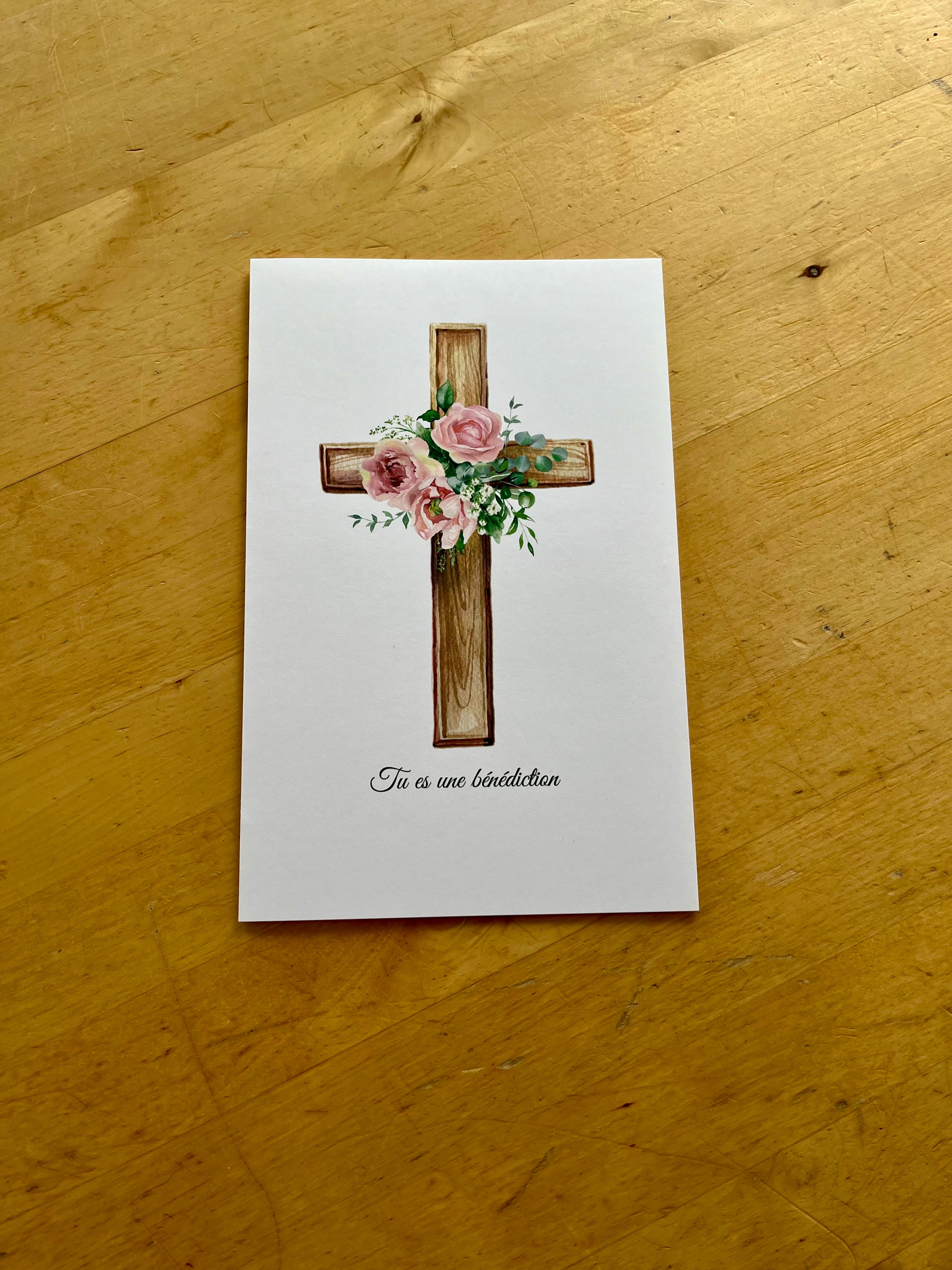 Carte remerciement- croix